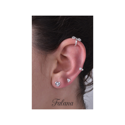 Kolczyki srebrne 3 serca na jedno ucho k3548- 1,8g.