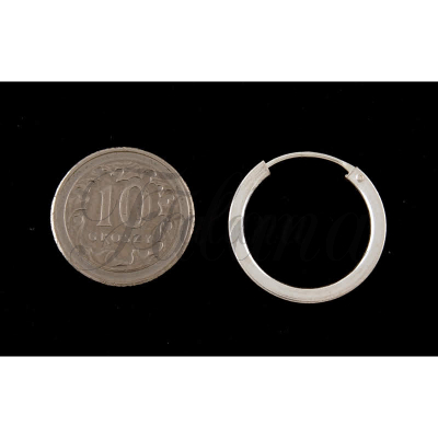 Kolczyki srebrne koła 2 cm przekrój kwadrat k1906- 1,4g.
