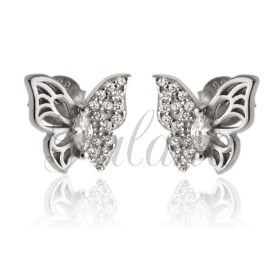 Kolczyki srebrne motyle motylki k3142