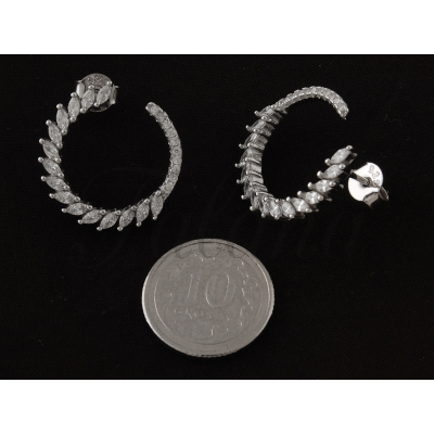 Kolczyki srebrne z cyrkoniami k2787 - 3,2 g.
