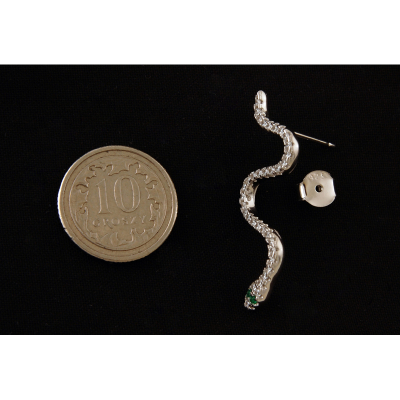 Kolczyki srebrne węże z cyrkoniami k3340  - 2,8 g.