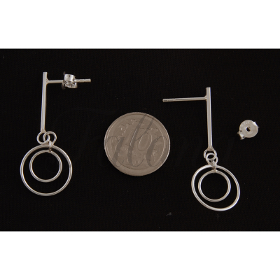 Kolczyki srebrne wiszące kolczyki koła kółka ring k1629 - 1,4 g.