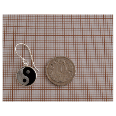 Kolczyki srebrne Yin & Yang symbol równowagi k3623 - 1,9g.
