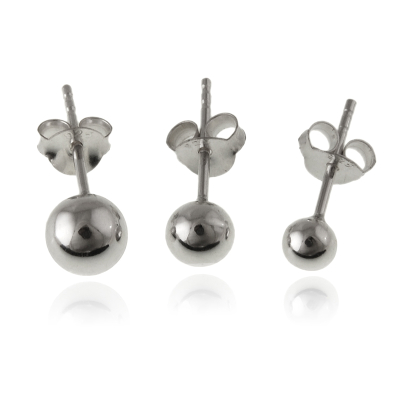 Kolczyki srebrne trzy kulki 4,5,6 mm