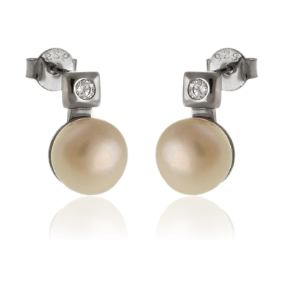 Kolczyki srebrne z perłami k3345