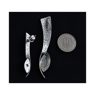 Komplet srebrny kolczyki i wisior z kamieniem słonecznym z0745- 6,4g.