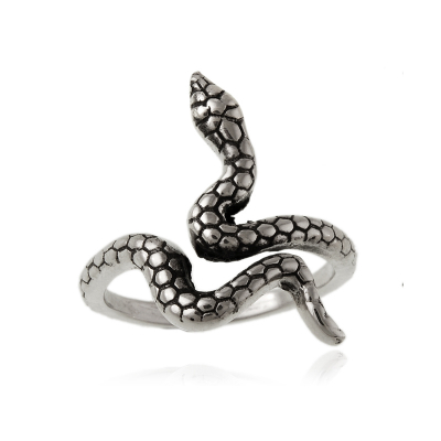 Pierścionek srebrny wąż
