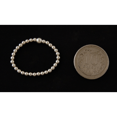 Pierścionek kulki srebrne na gumce p0366 - 0,6 g.