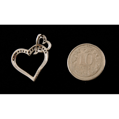 Wisiorek srebrny dwa serca w0446 - 1,5g.