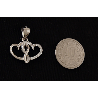 Wisiorek srebrny Dwa połączone serca w0493 - 1,3g.