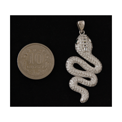 Wisiorek ze srebra Wąż z cyrkoniami w0508 - 3,1g.