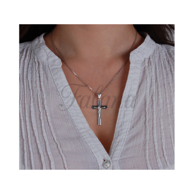Wisiorek srebrny Krzyż z Jezusem wmk019 - 2,3g.
